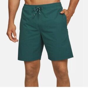 Lands' End Mens S Green Swim Shorts UPF 50 Quick Dry NWOT